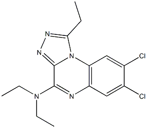 7,8-Dichloro-4-diethylamino-1-ethyl[1,2,4]triazolo[4,3-a]quinoxaline Struktur