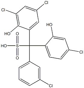 (3-Chlorophenyl)(4-chloro-2-hydroxyphenyl)(3,5-dichloro-2-hydroxyphenyl)methanesulfonic acid Struktur