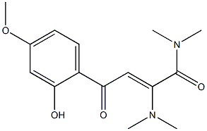 N,N-Dimethyl-2-(dimethylamino)-4-oxo-4-(2-hydroxy-4-methoxyphenyl)-2-butenamide Struktur