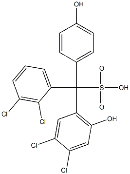 (2,3-Dichlorophenyl)(3,4-dichloro-6-hydroxyphenyl)(4-hydroxyphenyl)methanesulfonic acid Struktur