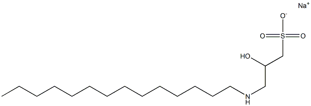 2-Hydroxy-3-tetradecylamino-1-propanesulfonic acid sodium salt Struktur