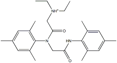 N,N-Bis[(mesitylcarbamoyl)methyl]-N-ethylethanaminium Struktur