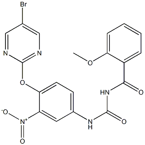 1-(2-Methoxybenzoyl)-3-[4-[(5-bromo-2-pyrimidinyl)oxy]-3-nitrophenyl]urea Struktur