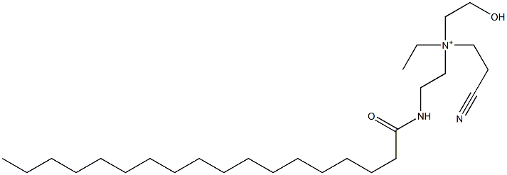 N-(2-Cyanoethyl)-N-ethyl-N-(2-hydroxyethyl)-2-[(1-oxooctadecyl)amino]ethanaminium Struktur