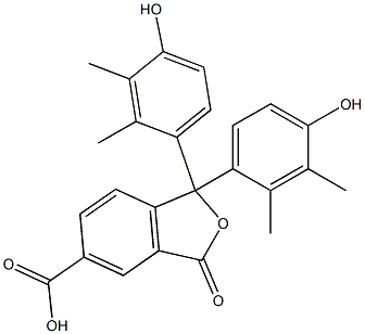 1,3-Dihydro-1,1-bis(4-hydroxy-2,3-dimethylphenyl)-3-oxoisobenzofuran-5-carboxylic acid Struktur