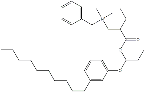 N,N-Dimethyl-N-benzyl-N-[2-[[1-(3-decylphenyloxy)propyl]oxycarbonyl]butyl]aminium Struktur