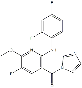 1-[2-[(2,4-Difluorophenyl)amino]-5-fluoro-6-methoxynicotinoyl]-1H-imidazole Struktur