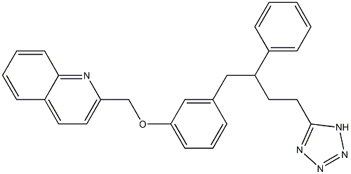 2-[3-[2-Phenyl-4-(1H-tetrazol-5-yl)butyl]phenoxymethyl]quinoline Struktur