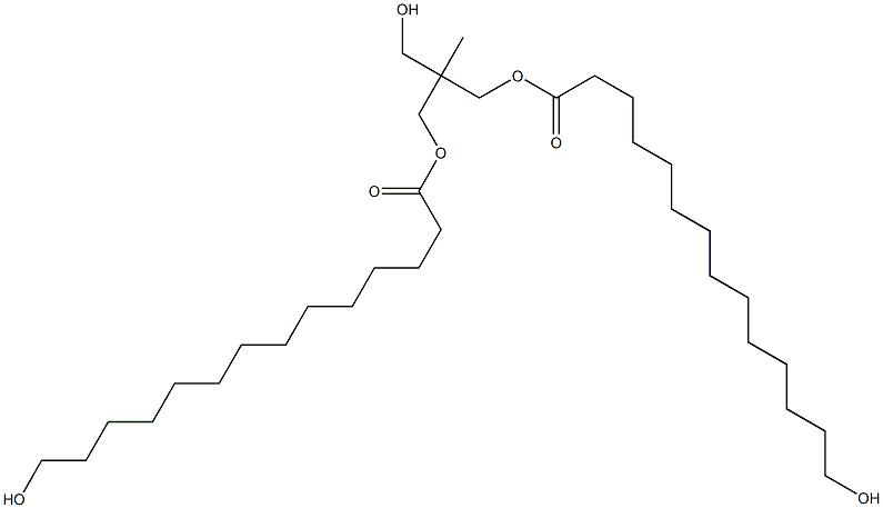 Bis(14-hydroxytetradecanoic acid)2-(hydroxymethyl)-2-methyl-1,3-propanediyl ester Struktur