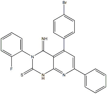 3,4-Dihydro-3-(2-fluorophenyl)-4-imino-5-(4-bromophenyl)-7-phenylpyrido[2,3-d]pyrimidine-2(1H)-thione Struktur