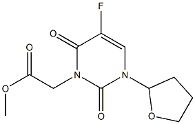 5-Fluoro-1-(tetrahydrofuran-2-yl)-1,2,3,4-tetrahydro-2,4-dioxo-3-pyrimidineacetic acid methyl ester Struktur