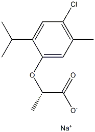 [S,(-)]-2-(4-Chloro-2-isopropyl-5-methylphenoxy)propionic acid sodium salt Struktur