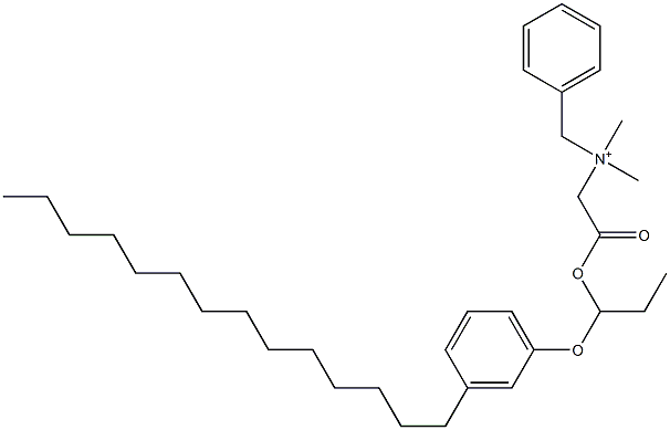 N,N-Dimethyl-N-benzyl-N-[[[1-(3-tetradecylphenyloxy)propyl]oxycarbonyl]methyl]aminium Struktur