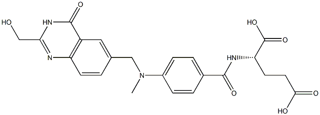 (2S)-2-[4-[N-[(3,4-Dihydro-2-hydroxymethyl-4-oxoquinazolin)-6-ylmethyl]-N-methylamino]benzoylamino]glutaric acid Struktur