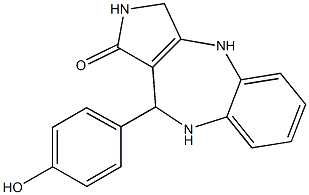 3,4,9,10-Tetrahydro-10-(4-hydroxyphenyl)pyrrolo[3,4-b][1,5]benzodiazepin-1(2H)-one Struktur