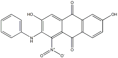 2-Anilino-3,6-dihydroxy-1-nitroanthraquinone Struktur