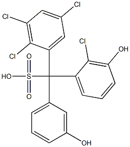 (2-Chloro-3-hydroxyphenyl)(2,3,5-trichlorophenyl)(3-hydroxyphenyl)methanesulfonic acid Struktur