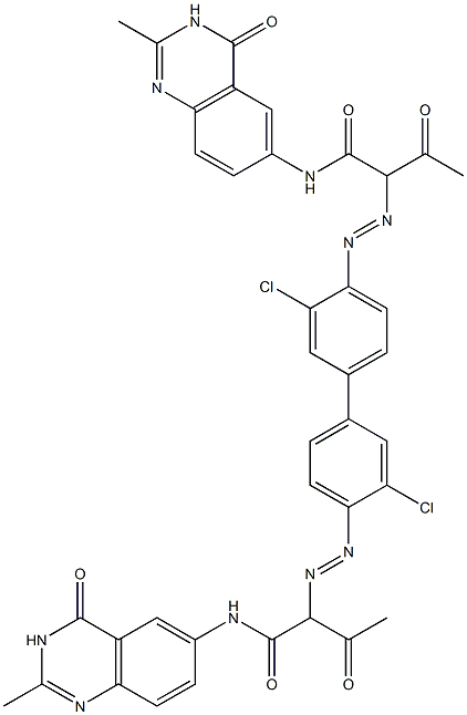 4,4'-Bis[1-[(3,4-dihydro-2-methyl-4-oxoquinazolin-6-yl)amino]-1,3-dioxobutan-2-ylazo]-3,3'-dichlorobiphenyl Struktur