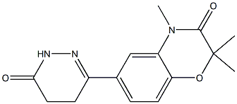 2,2,4-Trimethyl-6-[(1,4,5,6-tetrahydro-6-oxopyridazin)-3-yl]-4H-1,4-benzoxazin-3(2H)-one Struktur