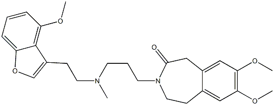 2,3-Dihydro-7,8-dimethoxy-3-[3-[N-[2-(4-methoxybenzofuran-3-yl)ethyl]-N-methylamino]propyl]-1H-3-benzazepin-4(5H)-one Struktur