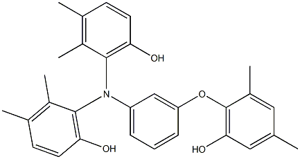 N,N-Bis(6-hydroxy-2,3-dimethylphenyl)-3-(6-hydroxy-2,4-dimethylphenoxy)benzenamine Struktur