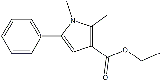 1,2-Dimethyl-5-phenyl-1H-pyrrole-3-carboxylic acid ethyl ester Struktur