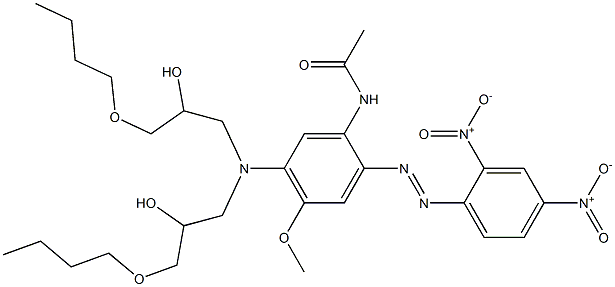 N-[5-[N,N-Bis(2-hydroxy-3-butoxypropyl)amino]-4-methoxy-2-(2,4-dinitrophenylazo)phenyl]acetamide Struktur