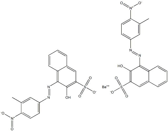 Bis[1-[(3-methyl-4-nitrophenyl)azo]-2-hydroxy-3-naphthalenesulfonic acid]barium salt Struktur