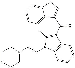 1-[2-(Morpholine-4-yl)ethyl]-2-methyl-3-[(benzo[b]thiophene-3-yl)carbonyl]-1H-indole Struktur