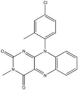 3-Methyl-10-(4-chloro-2-methylphenyl)pyrimido[4,5-b]quinoxaline-2,4(3H,10H)-dione Struktur