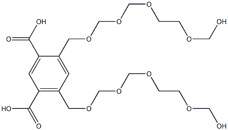 4,6-Bis(10-hydroxy-2,4,6,9-tetraoxadecan-1-yl)isophthalic acid Struktur