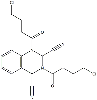 1,3-Di(4-chlorobutanoyl)-1,2,3,4-tetrahydroquinazoline-2,4-dicarbonitrile Struktur