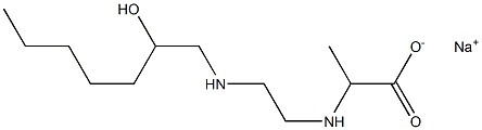 2-[N-[2-[N-(2-Hydroxyheptyl)amino]ethyl]amino]propionic acid sodium salt Struktur