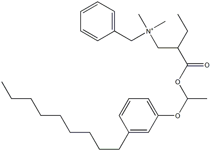 N,N-Dimethyl-N-benzyl-N-[2-[[1-(3-nonylphenyloxy)ethyl]oxycarbonyl]butyl]aminium Struktur