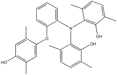 N,N-Bis(6-hydroxy-2,5-dimethylphenyl)-2-(4-hydroxy-2,5-dimethylphenoxy)benzenamine Struktur