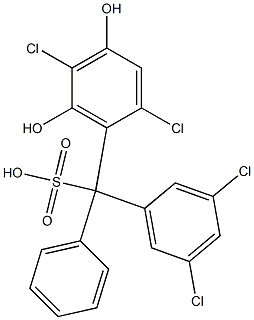 (3,5-Dichlorophenyl)(2,5-dichloro-4,6-dihydroxyphenyl)phenylmethanesulfonic acid Struktur