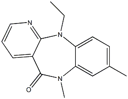 6,11-Dihydro-11-ethyl-6,8-dimethyl-5H-pyrido[2,3-b][1,5]benzodiazepin-5-one Struktur