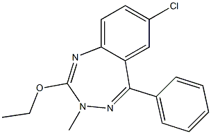 2-Ethoxy-3-methyl-5-phenyl-7-chloro-3H-1,3,4-benzotriazepine Struktur