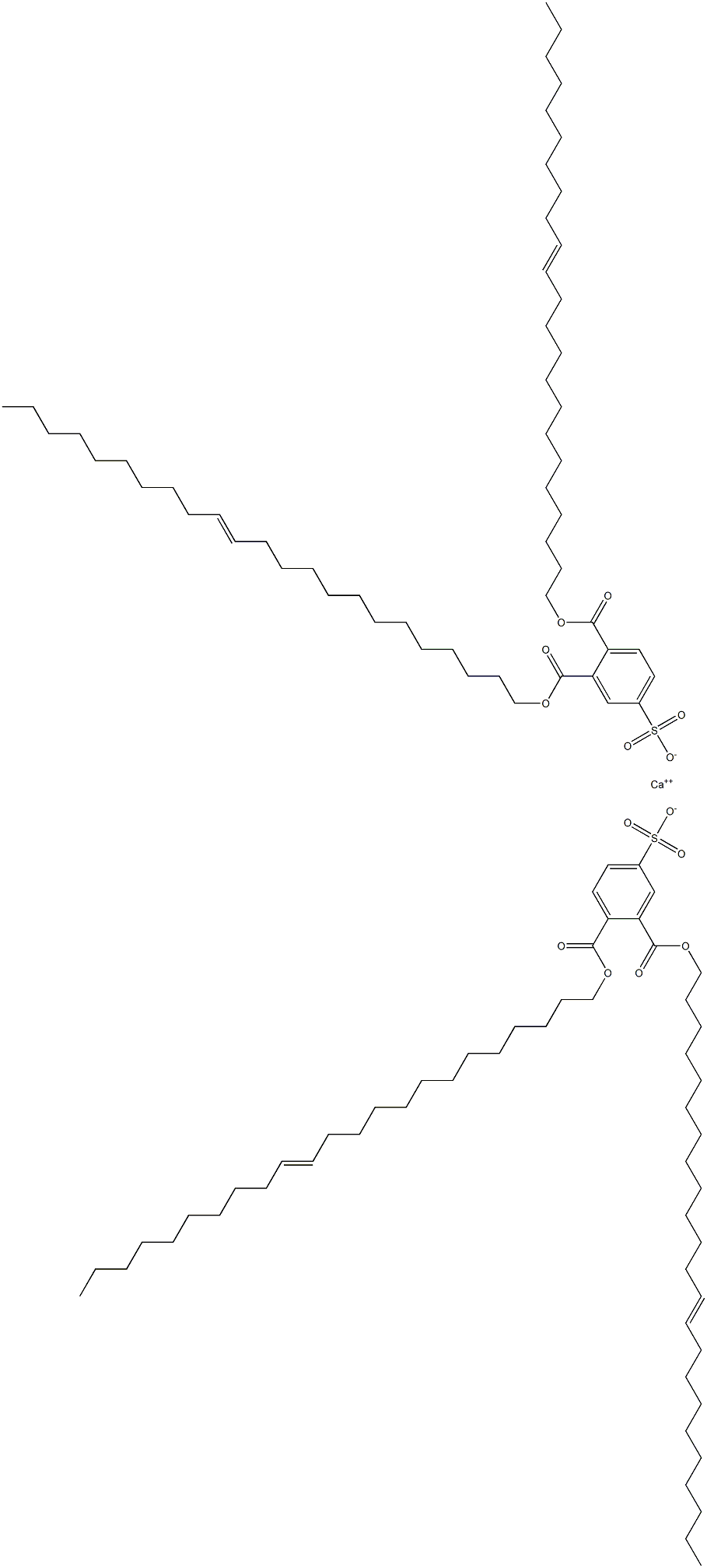 Bis[3,4-di(13-tricosenyloxycarbonyl)benzenesulfonic acid]calcium salt Struktur