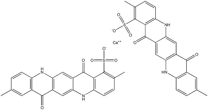 Bis[5,7,12,14-tetrahydro-2,9-dimethyl-7,14-dioxoquino[2,3-b]acridine-1-sulfonic acid]calcium salt Struktur