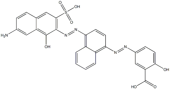 5-[4-(7-Amino-1-hydroxy-3-sulfo-2-naphthalenylazo)-1-naphthalenylazo]-2-hydroxybenzoic acid Struktur