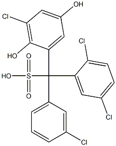 (3-Chlorophenyl)(2,5-dichlorophenyl)(3-chloro-2,5-dihydroxyphenyl)methanesulfonic acid Struktur