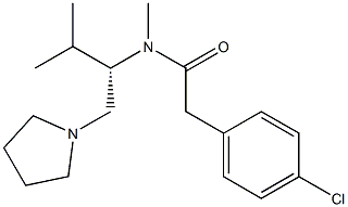 2-(4-Chlorophenyl)-N-methyl-N-[(S)-2-methyl-1-(1-pyrrolidinylmethyl)propyl]acetamide Struktur