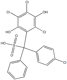 (4-Chlorophenyl)(2,4,5-trichloro-3,6-dihydroxyphenyl)phenylmethanesulfonic acid Struktur