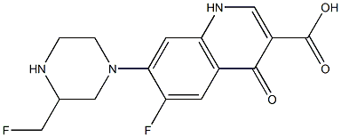 6-Fluoro-1,4-dihydro-4-oxo-7-(3-fluoromethyl-1-piperazinyl)quinoline-3-carboxylic acid Struktur