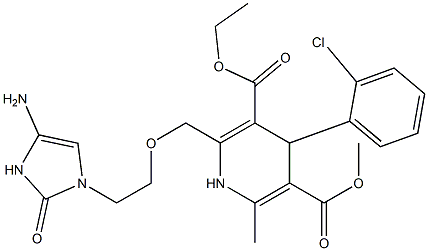 4-(2-Chlorophenyl)-1,4-dihydro-2-[2-[(4-amino-2,3-dihydro-2-oxo-1H-imidazol)-1-yl]ethoxymethyl]-6-methylpyridine-3,5-dicarboxylic acid 3-ethyl 5-methyl ester Struktur