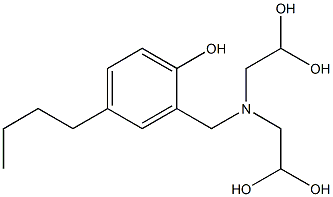 2-[Bis(2,2-dihydroxyethyl)aminomethyl]-4-butylphenol Struktur