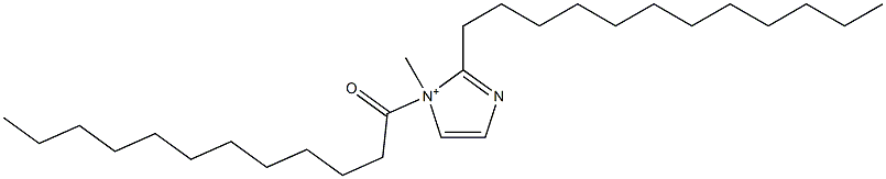 2-Dodecyl-1-methyl-1-dodecanoyl-1H-imidazol-1-ium Struktur