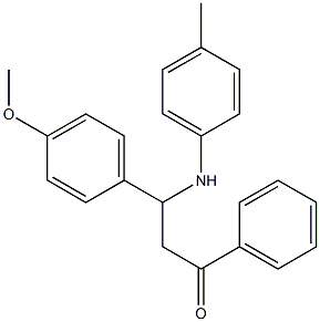 1-Phenyl-3-(4-methoxyphenyl)-3-(4-methylanilino)-1-propanone Struktur