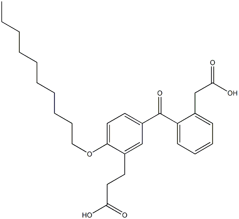 5-(2-Carboxymethylbenzoyl)-2-(decyloxy)benzenepropanoic acid Struktur